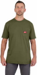 GRIDIRON™ Pocket T-Shirt - Short Sleeve, Green, 6 oz Cotton/Polyester Blend