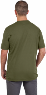 GRIDIRON Pocket T-Shirt, Short Sleeve, Green, 6 oz Cotton/Polyester Blend