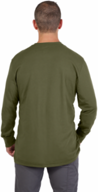 GRIDIRON™ Long Sleeve Pocket T-Shirt, Large, Green, Moisture Wicking, Anti-Odor
