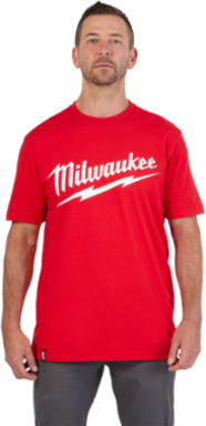 Heavy Duty T-Shirt Red L, 6 oz Cotton/Polyester, Moisture Wicking