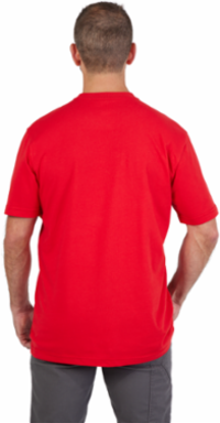 Heavy Duty Short Sleeve T-Shirt, Red, Medium, 6 oz Cotton/Polyester Blend