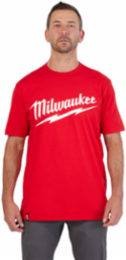 Heavy Duty Short Sleeve T-Shirt, Red, Medium, 6 oz Cotton/Polyester Blend