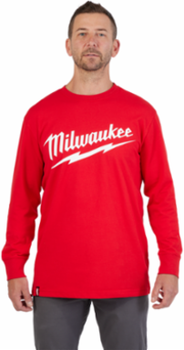 Heavy Duty Tee - Long Sleeve Logo Red M