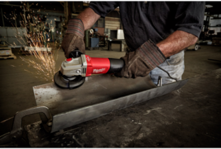 11 Amp 5 Inch Braking Angle Grinder with Rapid Stop Brake & Paddle Switch