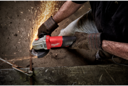 11 Amp 5 Inch Braking Angle Grinder with Rapid Stop Brake & Paddle Switch