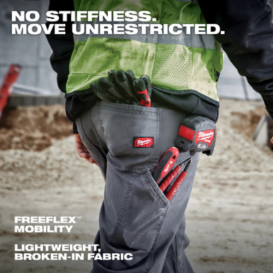 Heavy Duty Flex Work Pants 34 x 34 Gray, Triple Stitched, 6 Pockets