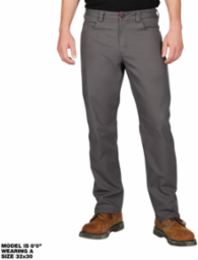 Heavy Duty Flex Work Pants, Gray, 40 x 32, Triple Stitched, 10 oz Fabric