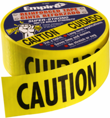 500 ft. Reinforced Yellow Barricade Tape - CAUTION/CUIDADO
