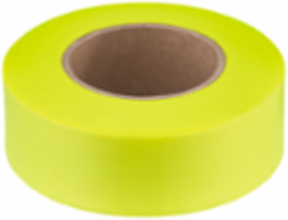 200 Ft x 1 Inch Yellow Flagging Tape, Plastic, Fluorescent Color