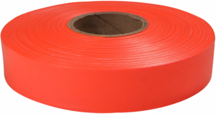600 ft x 2 Inch Orange Flagging Tape, Non-Adhesive Plastic, Contractor Grade