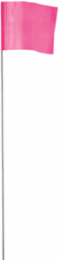 2.5 Inch x 3.5 Inch Pink Flag Stakes with 21 Inch Wire Stems - 100 Pack