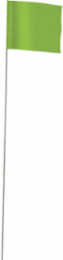 2-1/2 Inch x 3-1/2 Inch Green Stake Flags with 21 Inch Wire Stems, 100 Pack