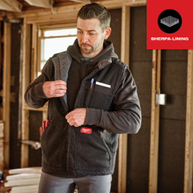 GRIDIRON™ Sherpa-Lined Vest - Black 2X
