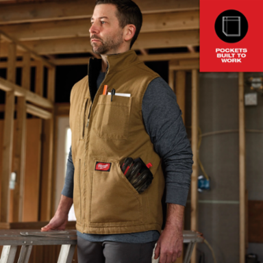 GRIDIRON™ Sherpa-Lined Vest - Brown 2X