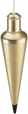 8 oz Solid Brass Plumb Bob with Lacquered Finish, 4.5 Inch Width