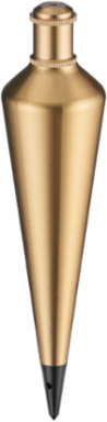 16 oz Brass Plumb Bob, 4.5 Inch Width, Extra Hardened Steel Tip