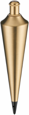 24 oz Solid Brass Plumb Bob, 7.5 Inch Length, Lacquered Finish