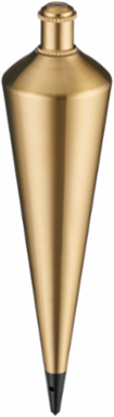 32 oz Brass Plumb Bob with Lacquered Finish, 1.75 Inch Width, 7.5 Inch Length