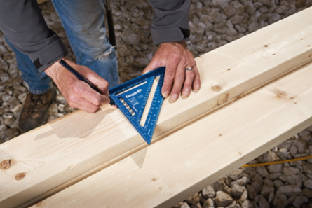 7 Inch True Blue® Laser Etched Rafter Square, Anodized Aluminum, 15% Wider Heel
