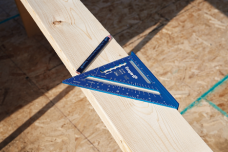 7 Inch True Blue® Laser Etched Rafter Square, Anodized Aluminum, 15% Wider Heel