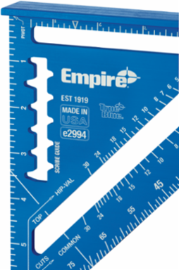 7 Inch True Blue® Laser Etched Rafter Square, Anodized Aluminum, 15% Wider Heel