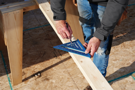 7 Inch True Blue® Laser Etched Rafter Square, Anodized Aluminum, 15% Wider Heel
