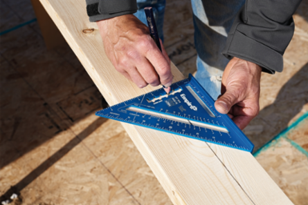 7 Inch True Blue® Laser Etched Rafter Square, Anodized Aluminum, 15% Wider Heel