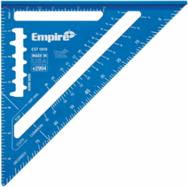 7 Inch True Blue® Laser Etched Rafter Square, Anodized Aluminum, 15% Wider Heel