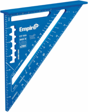 7 Inch True Blue® Laser Etched Rafter Square, Anodized Aluminum, 15% Wider Heel