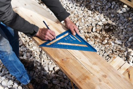 12 Inch True Blue® Laser Etched Rafter Square, Anodized Aluminum, Hi-Visibility Markings