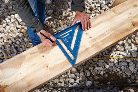 12 Inch True Blue® Laser Etched Rafter Square, Anodized Aluminum, Hi-Visibility Markings
