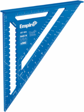 12 Inch True Blue® Laser Etched Rafter Square, Anodized Aluminum, Hi-Visibility Markings