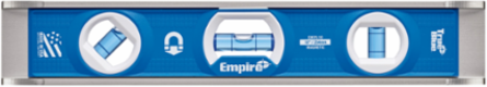 10 Inch True Blue Rare Earth Magnetic Torpedo Level, Aluminum Construction, 3 Vials