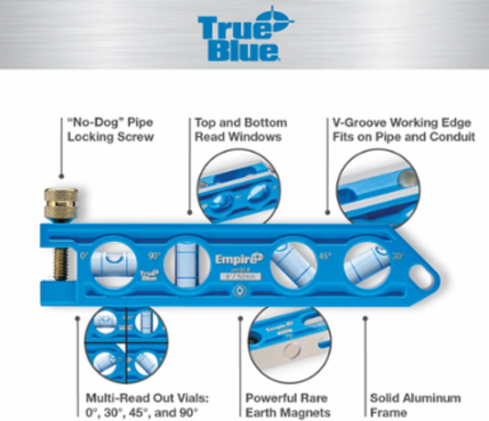 6" TRUE BLUE® Die Cast Torpedo Level