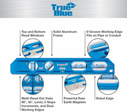 8" TRUE BLUE® Die Cast Torpedo Level