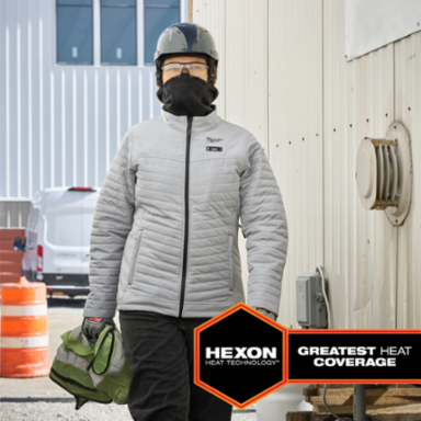 M12 Women s Heated AXIS Jacket - Gray Large, 12 Hour Battery Life, HEXON HEAT Technology