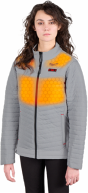 M12 Women s Heated AXIS Jacket - Gray Large, 12 Hour Battery Life, HEXON HEAT Technology