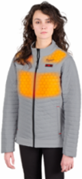 M12 Women's Heated AXIS Jacket - Gray XL, 12V, 5 Heating Zones, Machine Washable