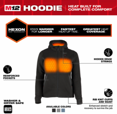 M12™ Women's Heated Hoodie - Black XS