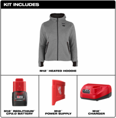 M12™ Women's Heated Hoodie - Gray 2X