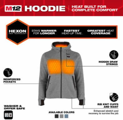 M12™ Women's Heated Hoodie - Gray L