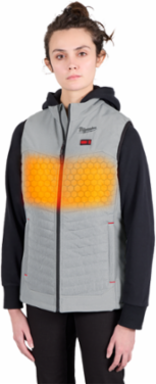 M12 Women's Heated AXIS Vest - Medium, Gray, Waterproof, 2 Heat Zones