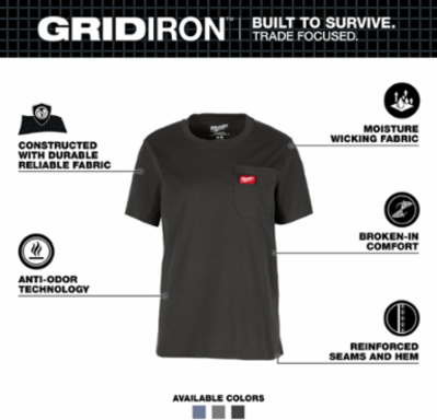 Women's GRIDIRON™ Pocket T-Shirt - Short Sleeve Black M