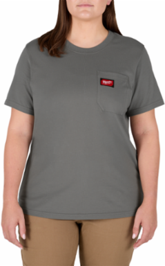 Women's GRIDIRON™ Pocket T-Shirt - Short Sleeve Gray 2X