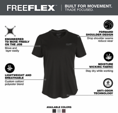 Women's FREEFLEX™ Hybrid Tee - Short Sleeve Black XL