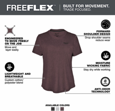 Women's FREEFLEX™ Hybrid Tee - Short Sleeve Purple L