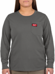 Women's GRIDIRON™ Pocket T-Shirt - Long Sleeve Gray L