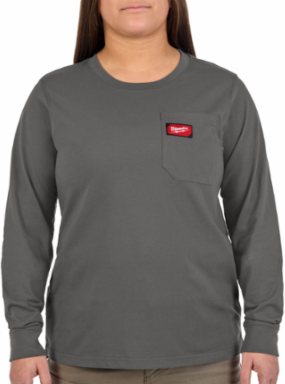 Women's GRIDIRON™ Pocket T-Shirt - Long Sleeve Gray M