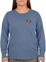 Women's GRIDIRON™ Pocket T-Shirt - Long Sleeve Blue XL