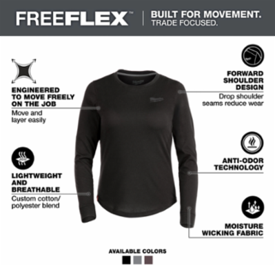 Women's FREEFLEX™ Hybrid Tee - Long Sleeve Black XL